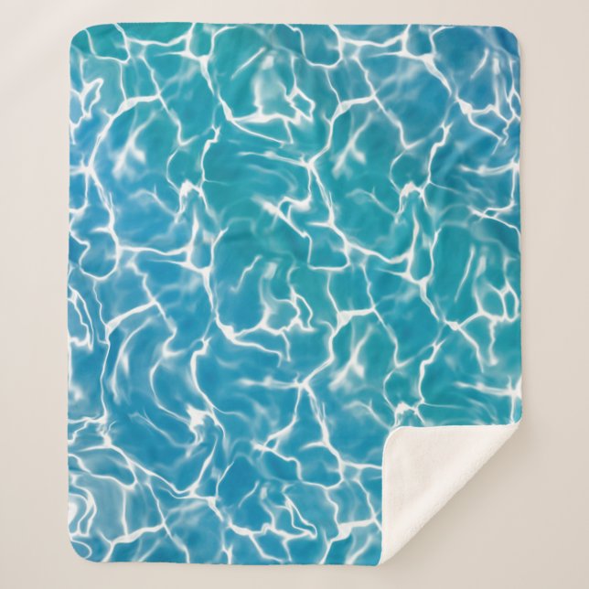 Blue Sea Water Sherpa Blanket (Front)