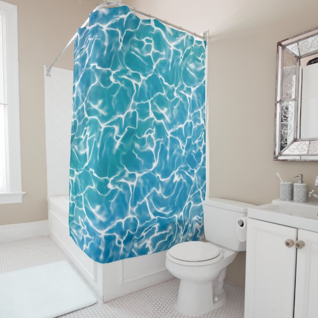 Blue Sea Water Shower Curtain (In Situ)