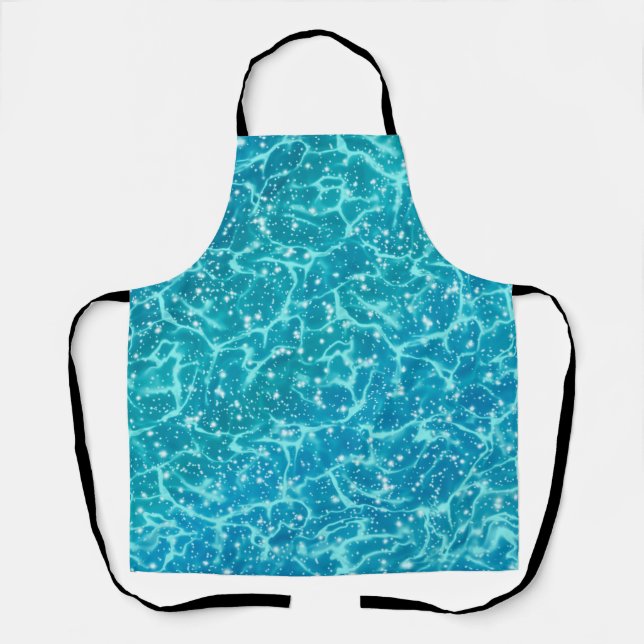 Blue Sea Water with Sparkles Apron (Front)