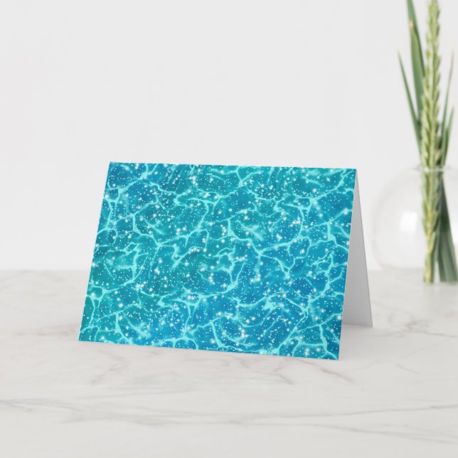 Blue sea Water with Sparkles Card (Front)