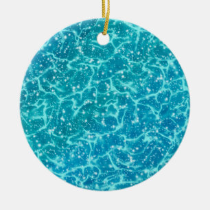 Blue sea Water with Sparkles Ceramic Tree Decoration