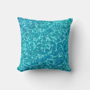 Blue sea Water with Sparkles Cushion
