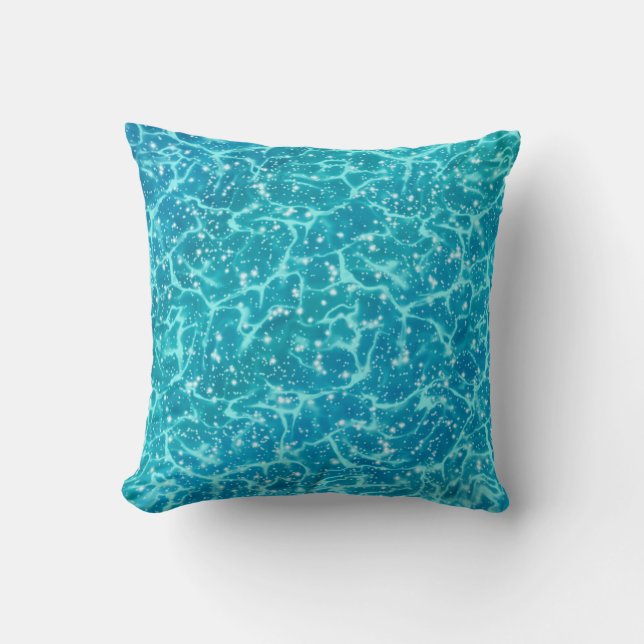 Blue sea Water with Sparkles Cushion (Front)