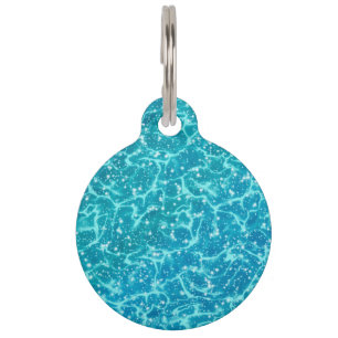 Blue sea Water with Sparkles Pet Tag