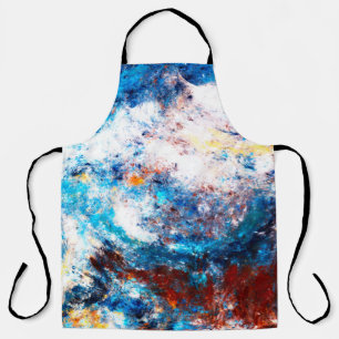 Blue sea wave. Artistic splashes of bright paints. Apron