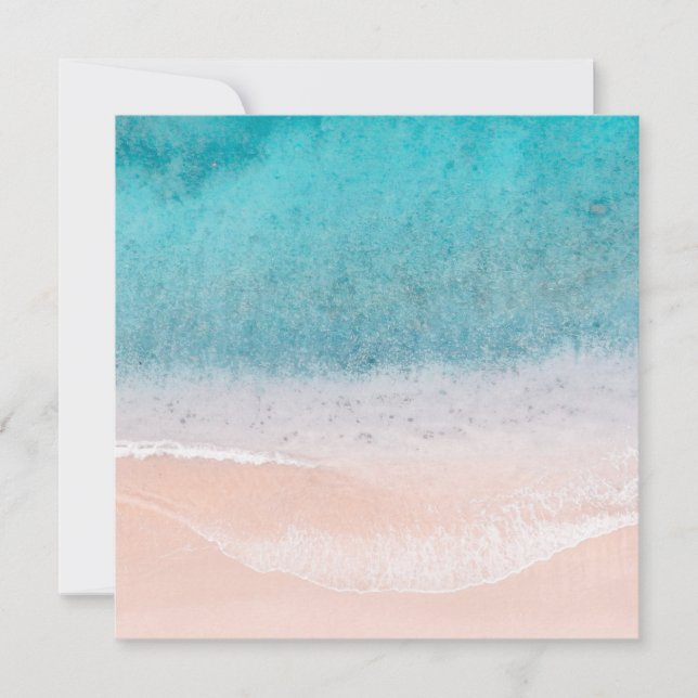 Blue Sea Waves Seaside Beach Sand Blank Custom Card (Front)