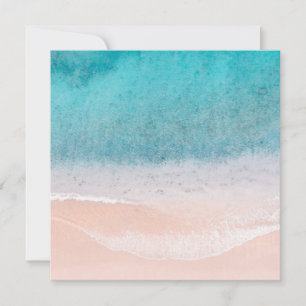 Blue Sea Waves Seaside Beach Sand Blank Custom Card