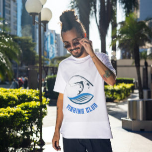 Blue Sea White Fishing Club T-Shirt