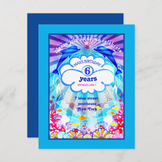 blue sea world dolphin carrals Invitation