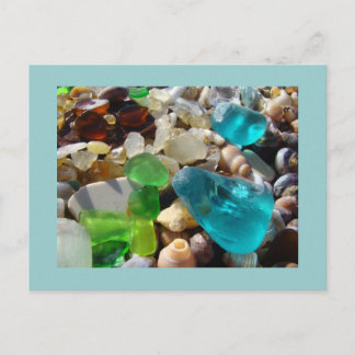 Blue Seaglass postcards Green Sea Glass Agates