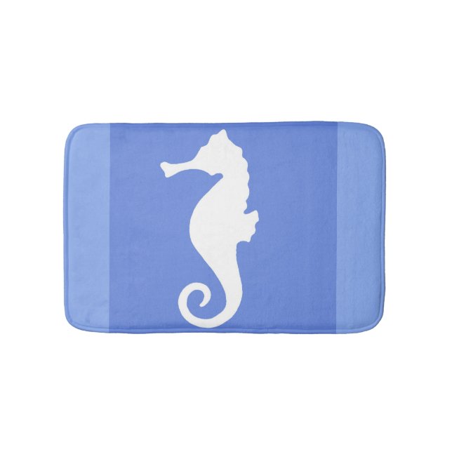 Blue Seahorse Bath Mat (Front)