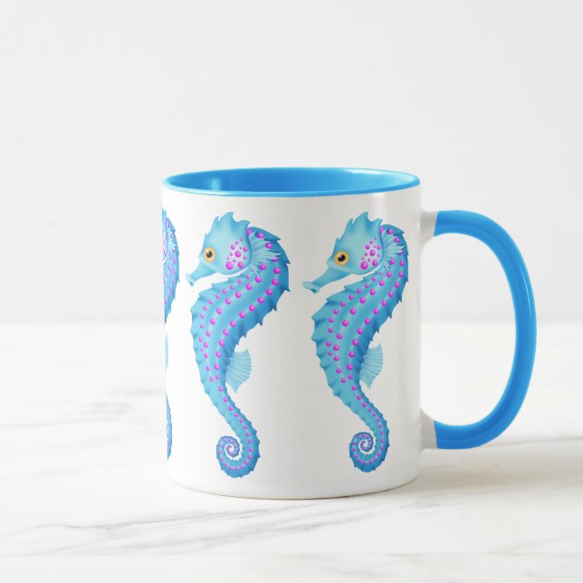 Blue Seahorse coffee mug (Right)