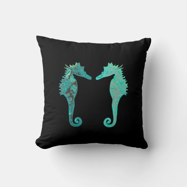 Blue seahorse Cushion (Front)