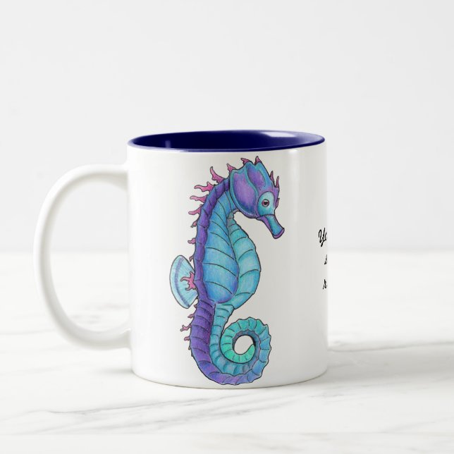 Blue Seahorse Mug (Left)