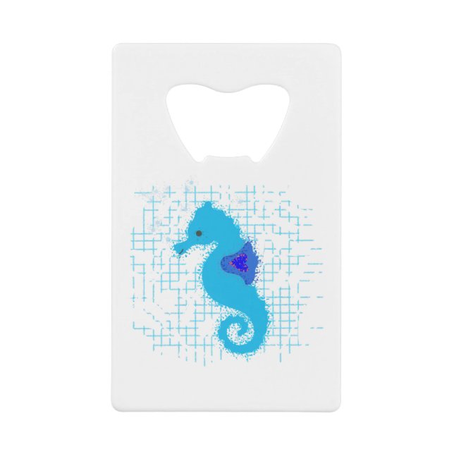 Blue Seahorse On Distressed Background (Front)