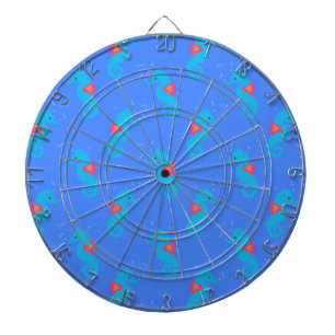 Blue Seahorse Pattern Dartboard