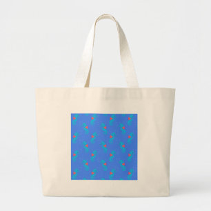 Blue Seahorse Pattern Large Tote Bag