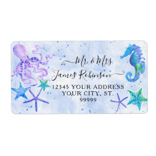 Blue Seahorse Starfish Octopus Seaside Baby Shower