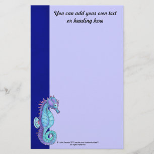 Blue Seahorse Stationery