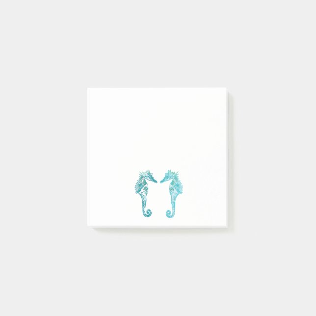 Blue Seahorses drawing art  Post-it Notes (Front)