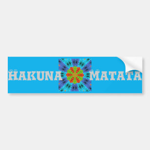 Blue Seamless Hakuna Matata Motif Bumper Sticker