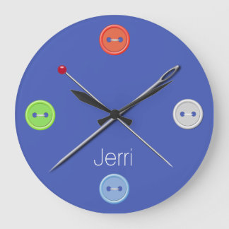 Blue Seamstress Wall Clock