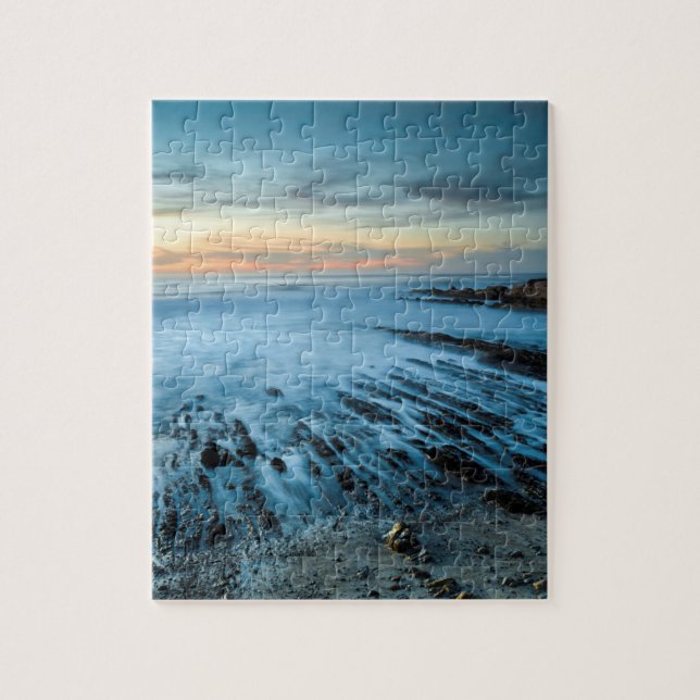 Blue seascape at sunset, California Jigsaw Puzzle (Vertical)