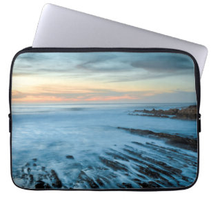 Blue seascape at sunset, California Laptop Sleeve