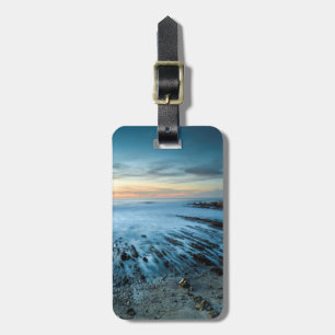 Blue seascape at sunset, California Luggage Tag