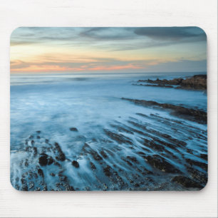 Blue seascape at sunset, California Mouse Mat