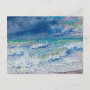 Blue Seascape by Renoir Impressionist Painting Art Postcard
