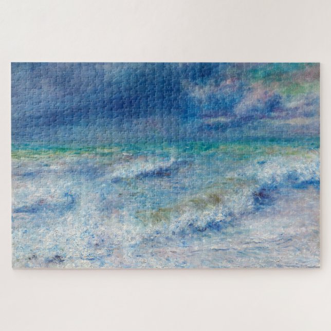 Blue Seascape by Renoir Impressionist Painting Jigsaw Puzzle (Horizontal)