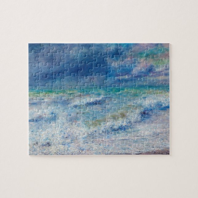 Blue Seascape by Renoir Impressionist Painting Jigsaw Puzzle (Horizontal)