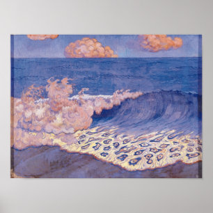 Blue seascape, Wave Effect, c.1893 Poster