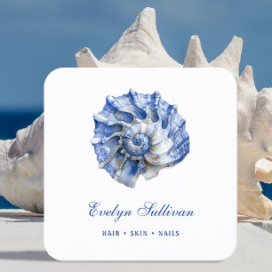 Blue seashell logo business card