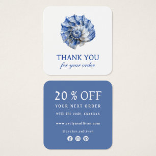Blue seashell logo discount card