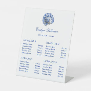 Blue Seashell Logo Price List Pedestal Sign