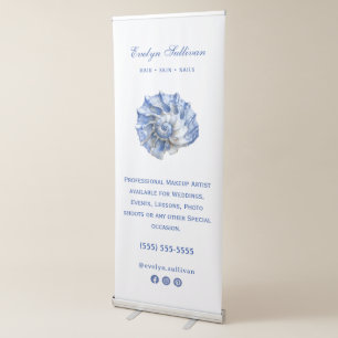 Blue seashell logo retractable banner