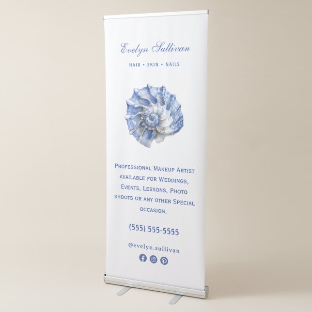 Blue seashell logo retractable banner (3/4)