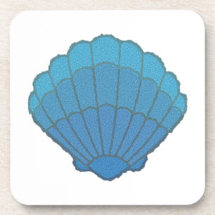 Blue Seashell Mosaic Coaster