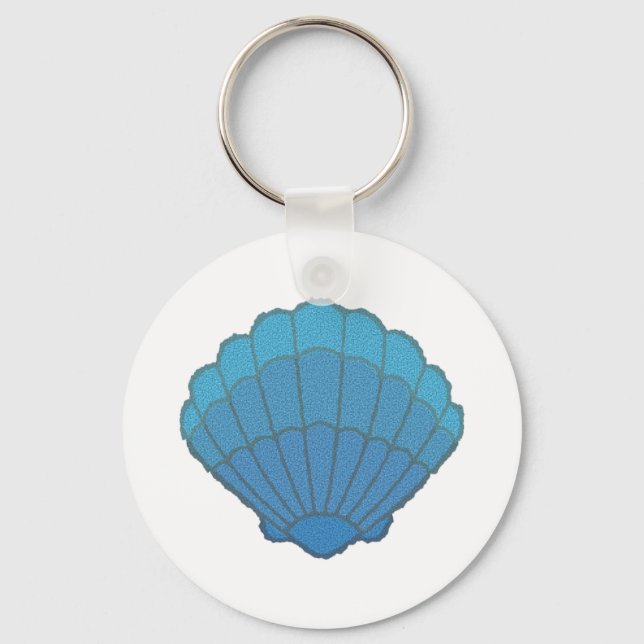 Blue Seashell Mosaic Key Ring (Front)
