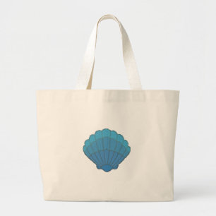 Blue Seashell Mosaic Large Tote Bag