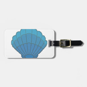 Blue Seashell Mosaic Luggage Tag