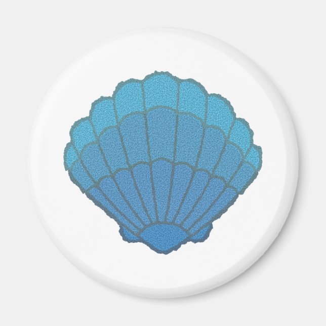 Blue Seashell Mosaic Magnet (Front)
