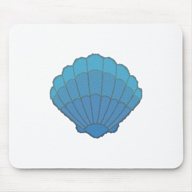 Blue Seashell Mosaic Mouse Mat (Front)