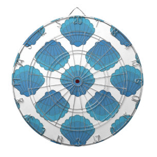 Blue Seashell Mosaic Pattern Dartboard