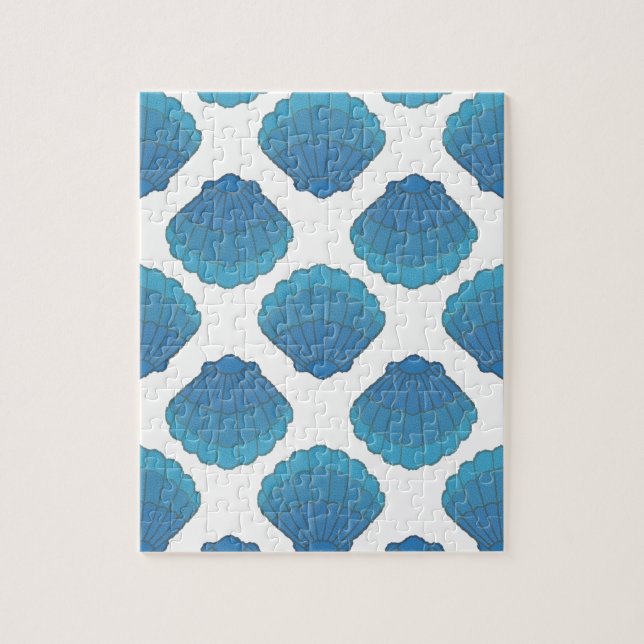 Blue Seashell Mosaic Pattern Jigsaw Puzzle (Vertical)