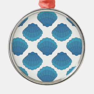 Blue Seashell Mosaic Pattern Metal Tree Decoration