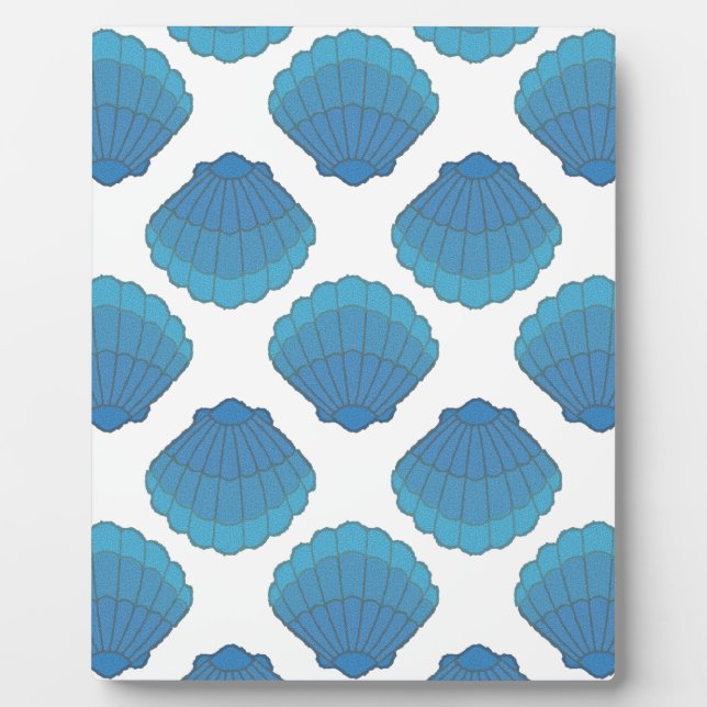 Blue Seashell Mosaic Pattern Plaque (Front)