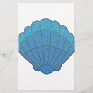 Blue Seashell Mosaic Stationery